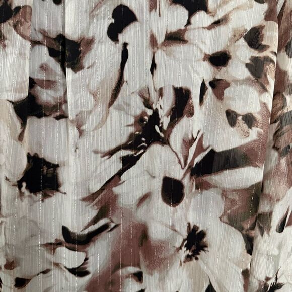 AGB Floral Chiffon With Overlay Blouse size Small - Picture 7 of 8
